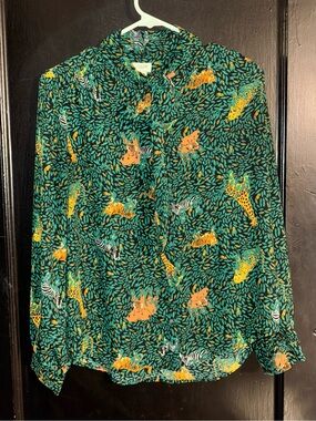J. Crew women’s Animal Print Button-Up Shirt